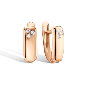 Золотые серьги с фианитами