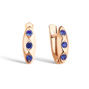 Золотые серьги с фианитами