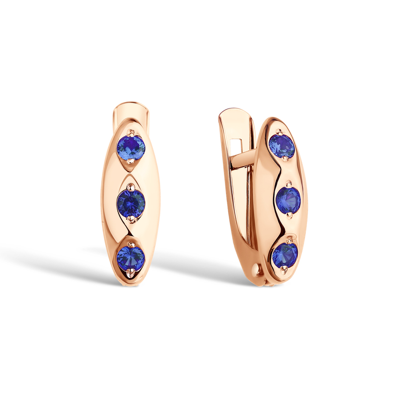 Золотые серьги с фианитами