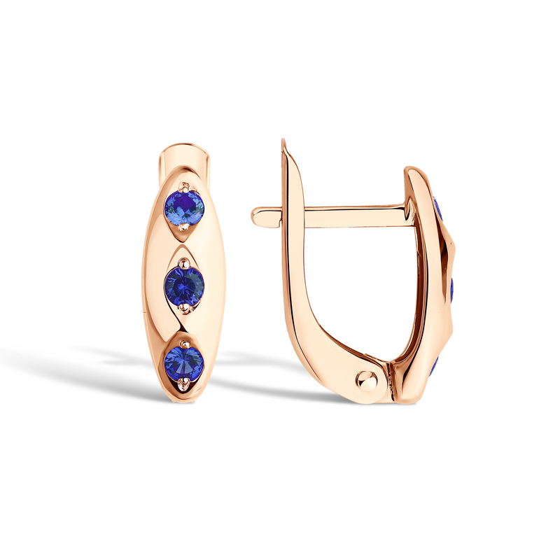 Золотые серьги с фианитами