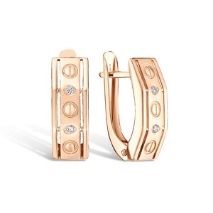 Золотые серьги с фианитами