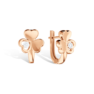 Золотые серьги с фианитом