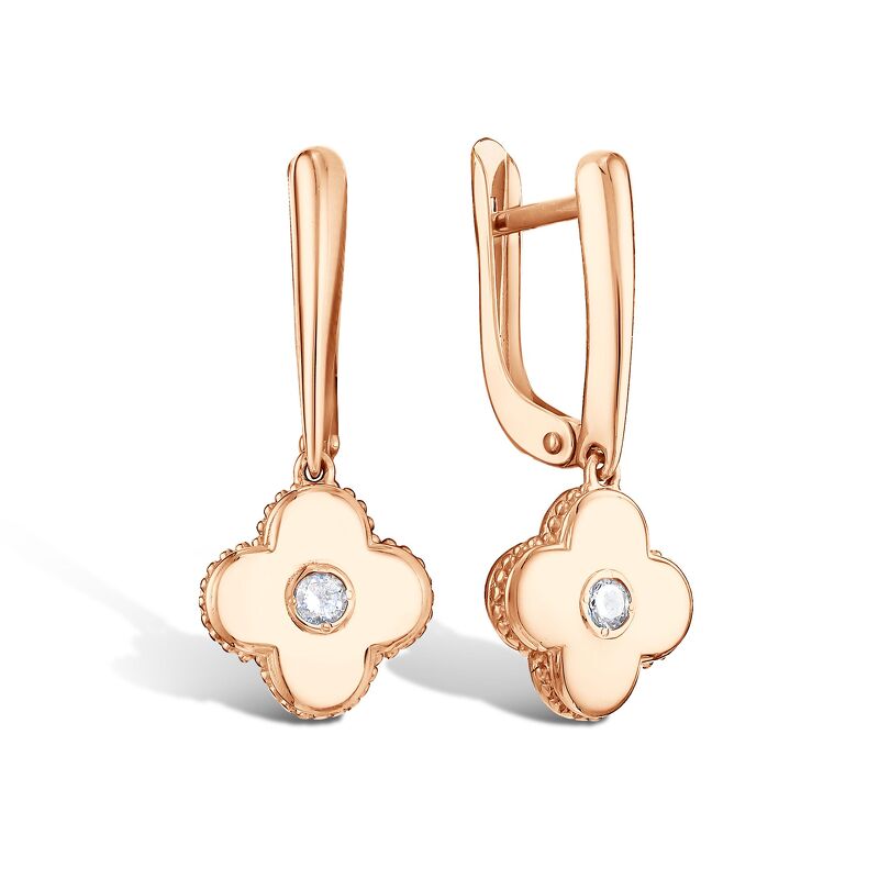 Золотые серьги с фианитом