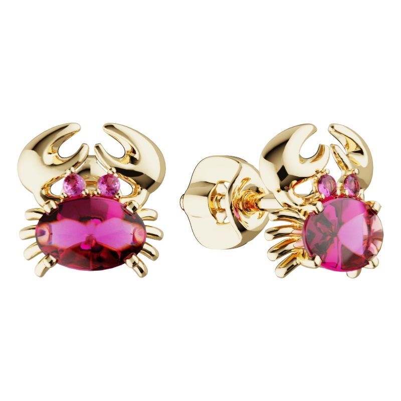 Золотые серьги-пусеты с фианитами