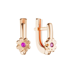 Золотые серьги с фианитом