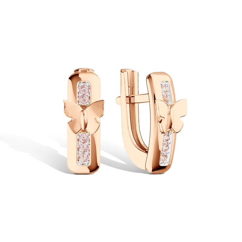 Золотые серьги с фианитами