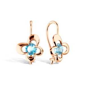 Золотые серьги с фианитом