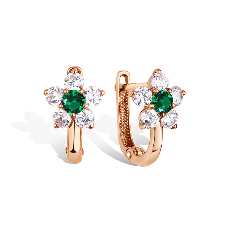 Золотые серьги с фианитами