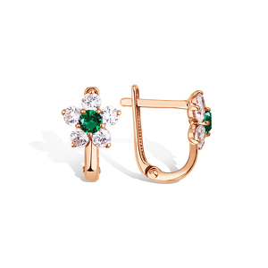 Золотые серьги с фианитами