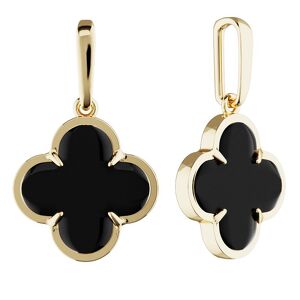 Золотая подвеска с ониксом, малахитом и перламутром