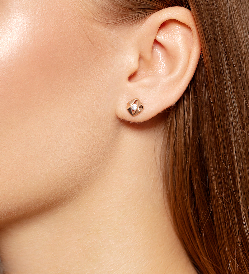 Пусеты из золота с фианитами