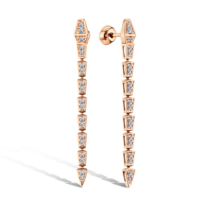 Золотые серьги-пусеты с фианитами