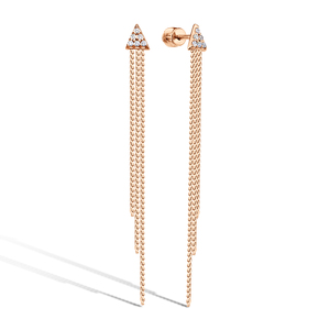 Золотые серьги-пусеты с фианитами