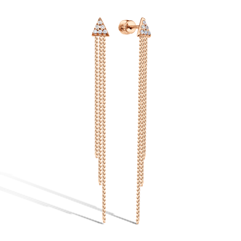 Золотые серьги-пусеты с фианитами