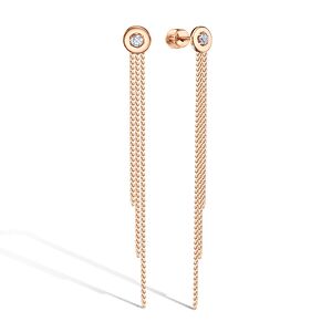 Золотые серьги-пусеты с фианитом