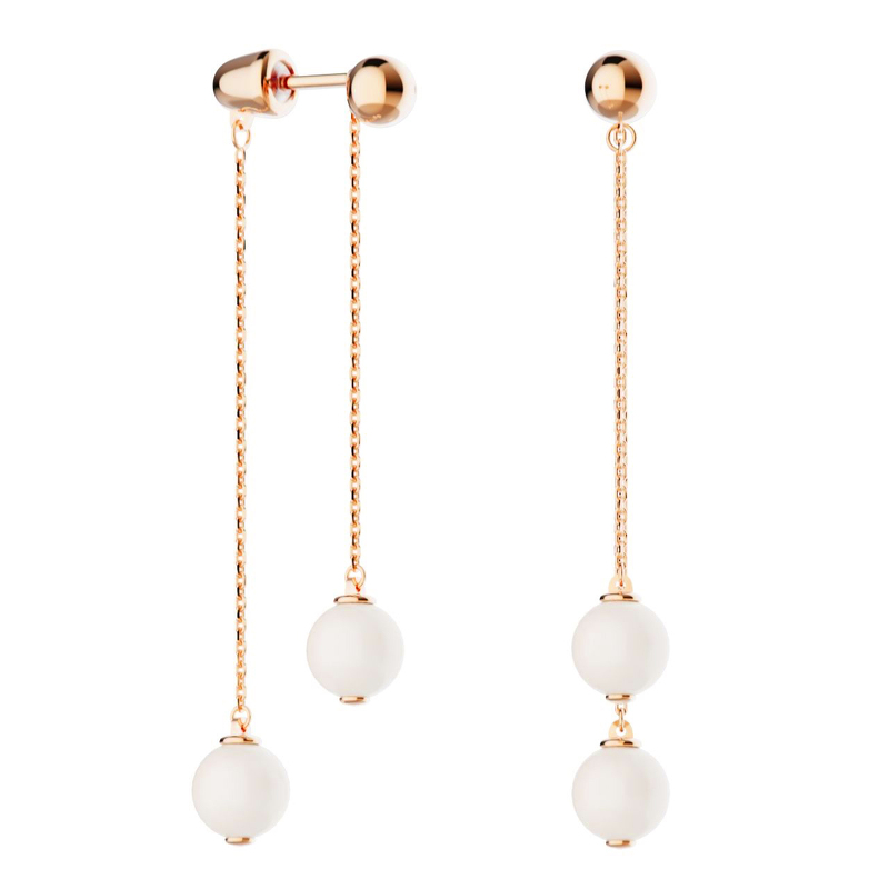 Золотые серьги-пусеты с жемчугом