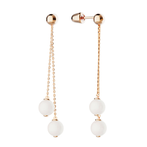 Золотые серьги-пусеты с жемчугом