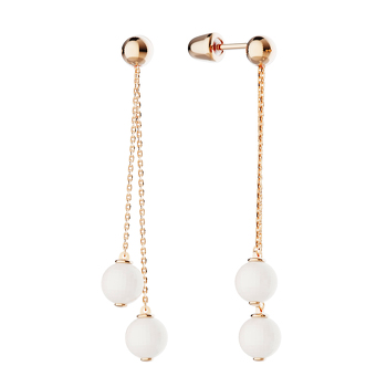 Золотые серьги-пусеты с жемчугом