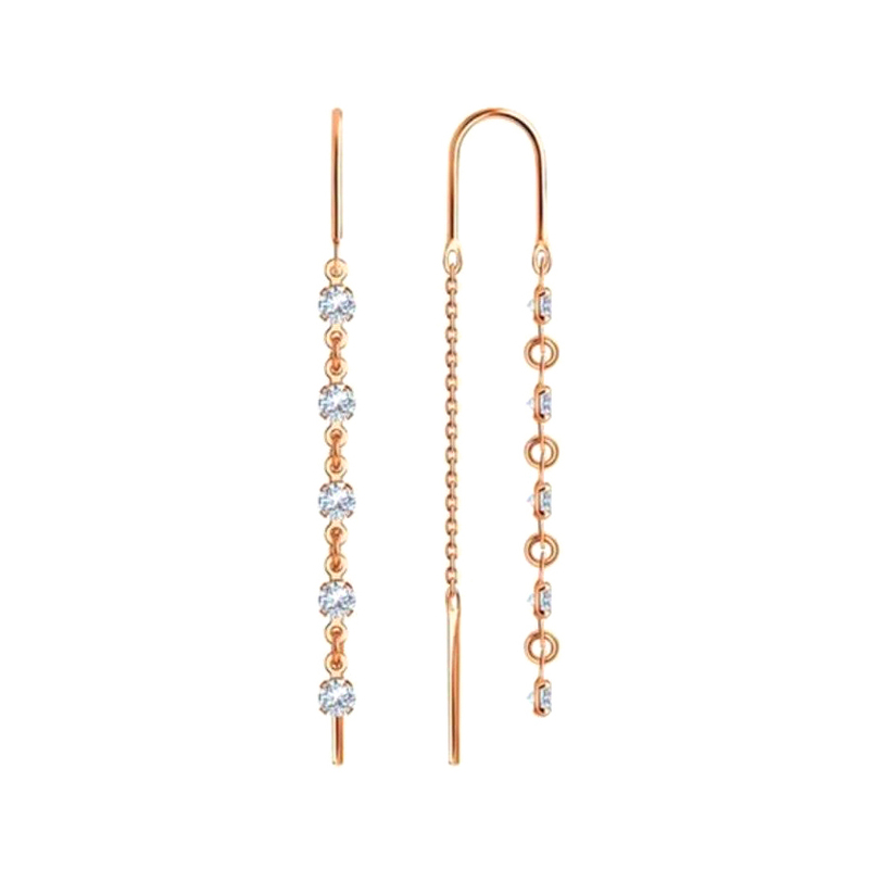 Золотые серьги с фианитами