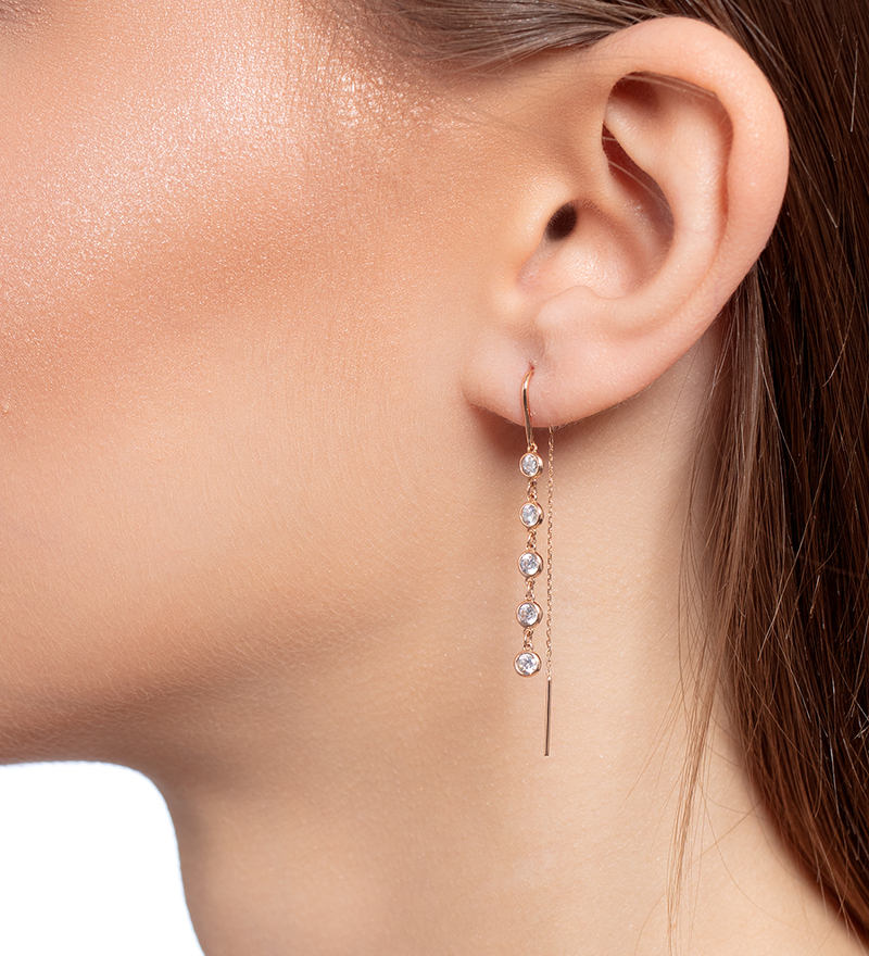 Золотые серьги с фианитами