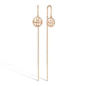 Золотые серьги с фианитом