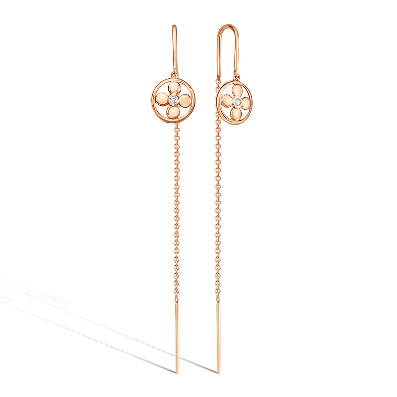 Золотые серьги с фианитом