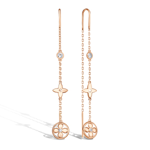 Золотые серьги с фианитами