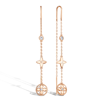 Золотые серьги с фианитами