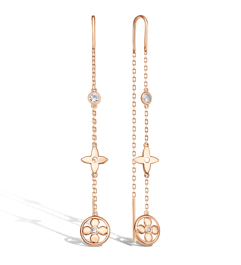 Золотые серьги с фианитами