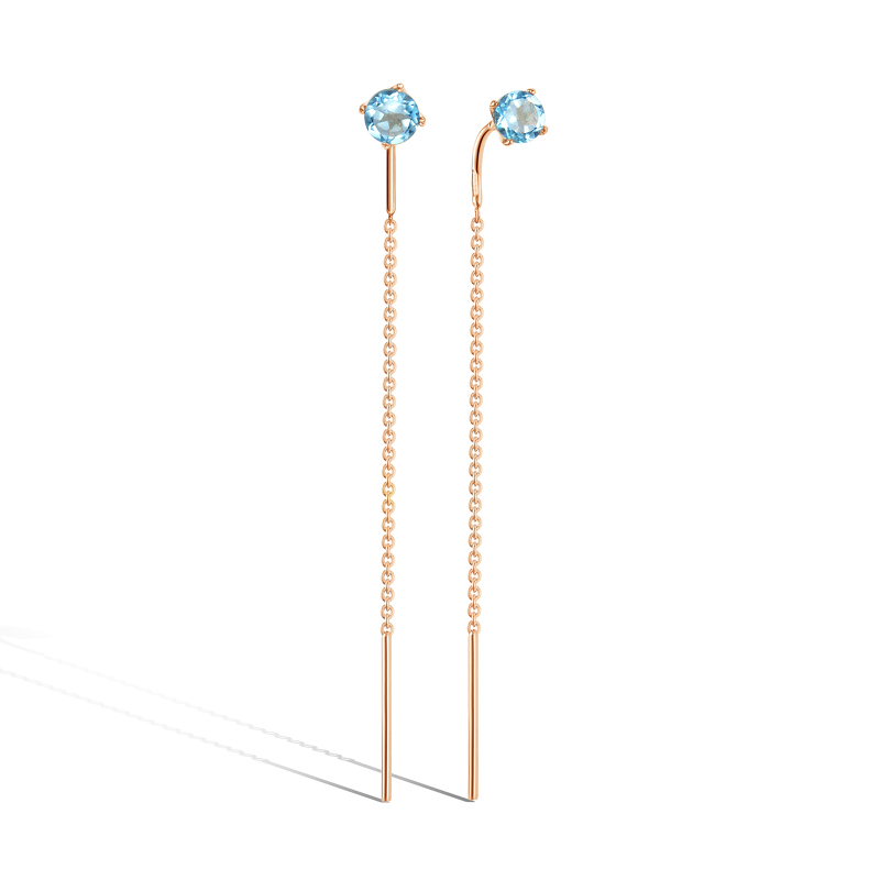 Золотые серьги с миксом камней