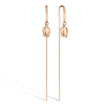 Золотые серьги-продевки «Линии света»