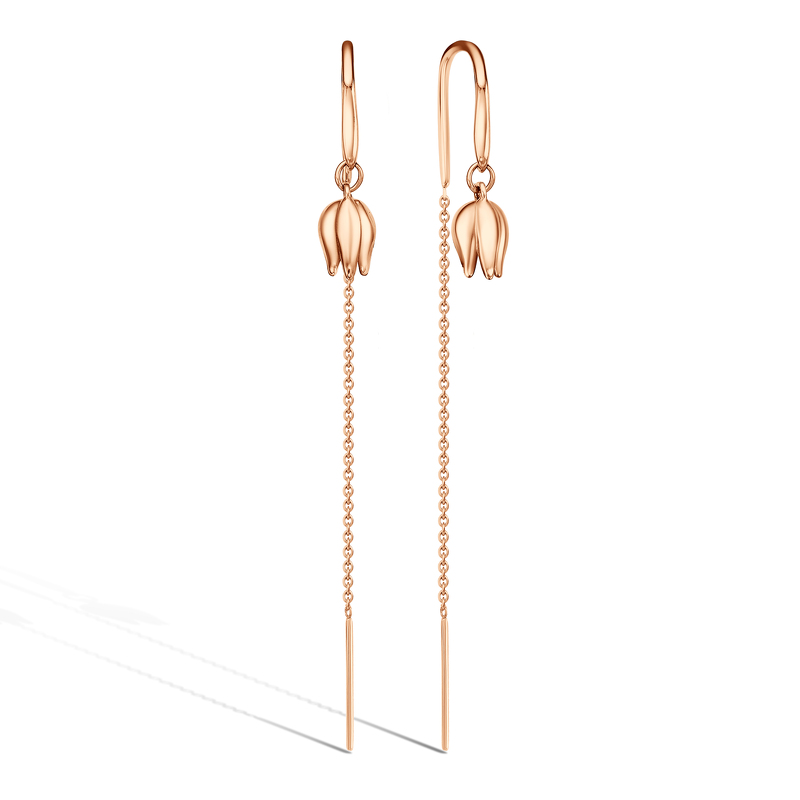 Золотые серьги-продевки «Линии света»