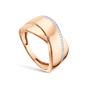 Золотое кольцо «Фианиты» с фианитами