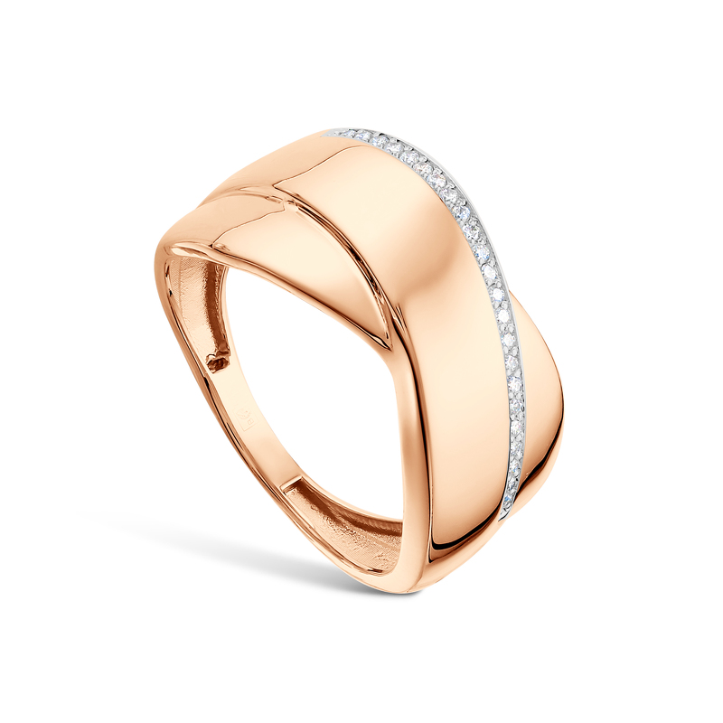 Золотое кольцо «Фианиты» с фианитами