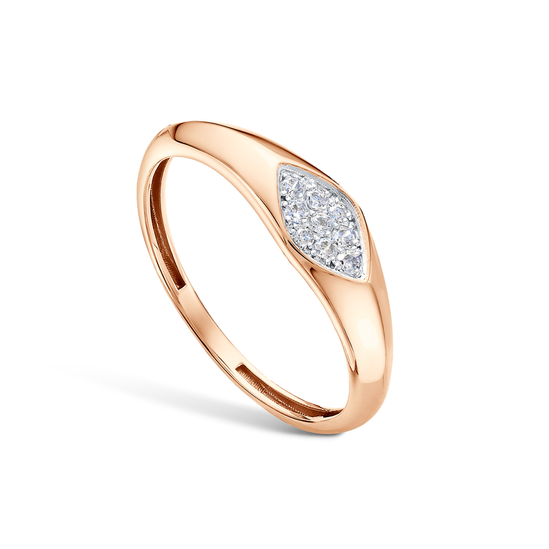 Золотое кольцо с фианитами