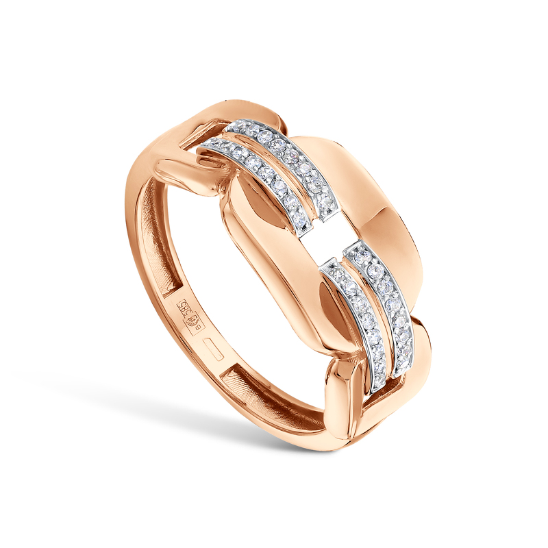 Золотое кольцо с фианитами