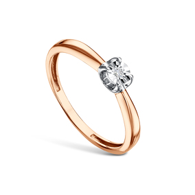 Золотое кольцо с бриллиантом