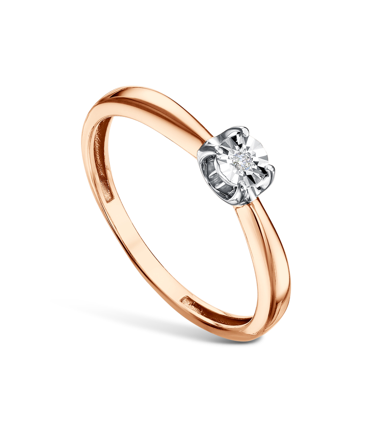 Золотое кольцо с бриллиантом