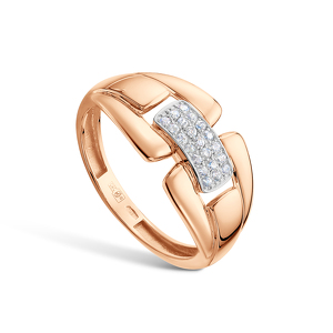 Золотое кольцо с фианитами