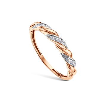 Золотое кольцо с фианитами