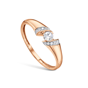 Золотое кольцо с фианитами