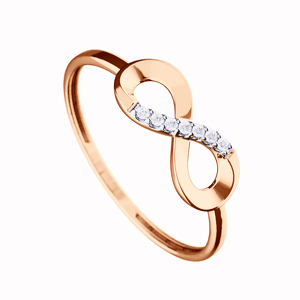 Золотое кольцо с фианитами