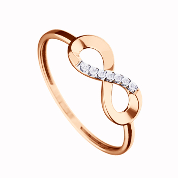 Золотое кольцо с фианитами