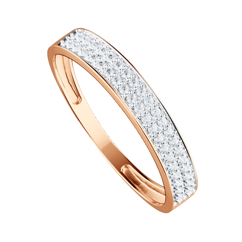 Золотое кольцо с фианитами и фианитами