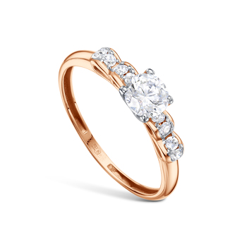 Золотое кольцо с фианитами