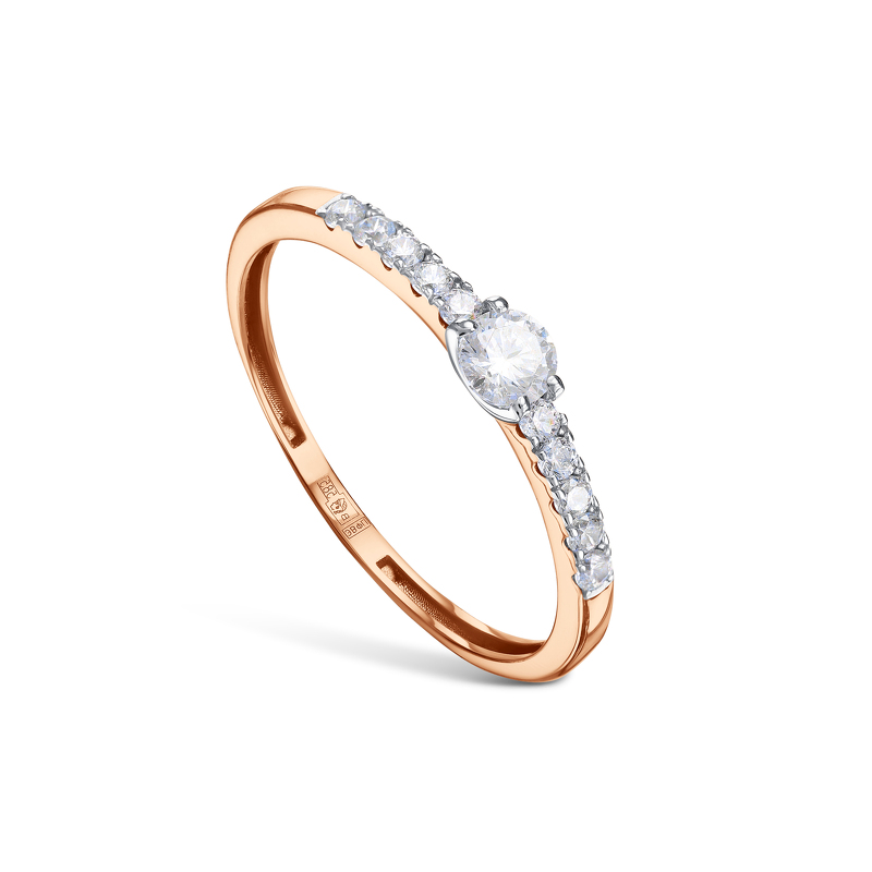 Золотое кольцо с фианитами