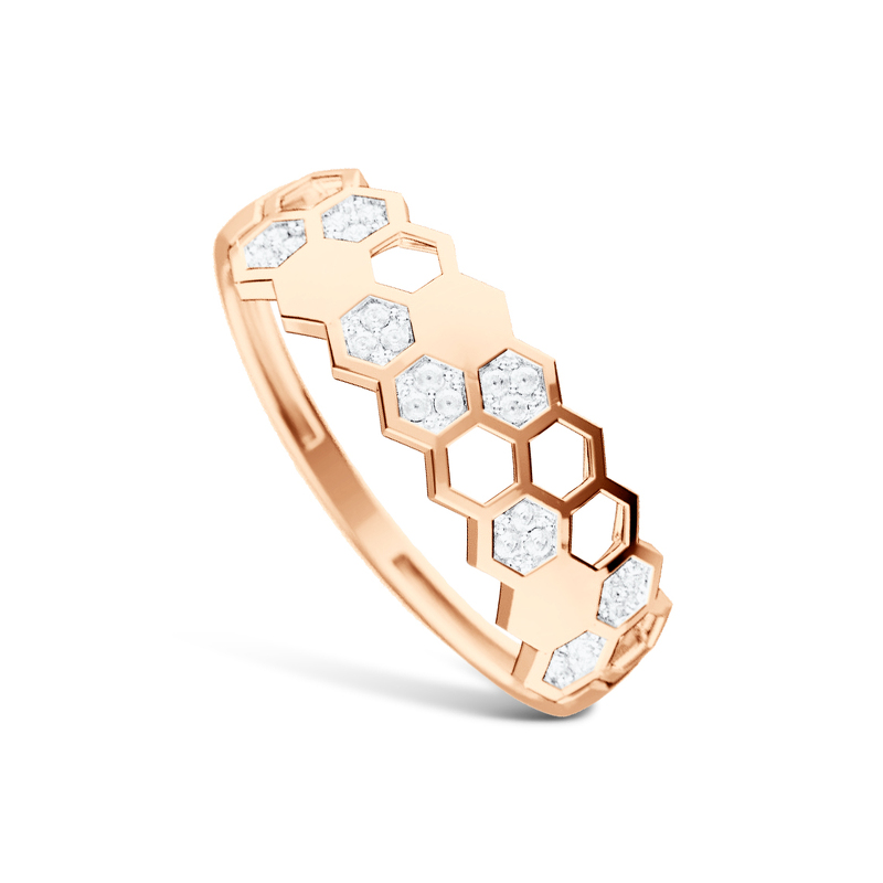 Золотое кольцо с фианитами