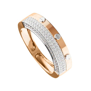 Золотое кольцо с фианитами и фианитами