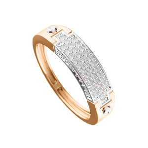 Золотое кольцо с фианитами и фианитами