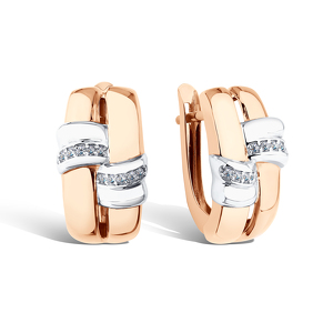 Золотые серьги с фианитами